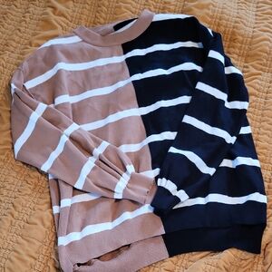 Striped Sweater - Black and Brown